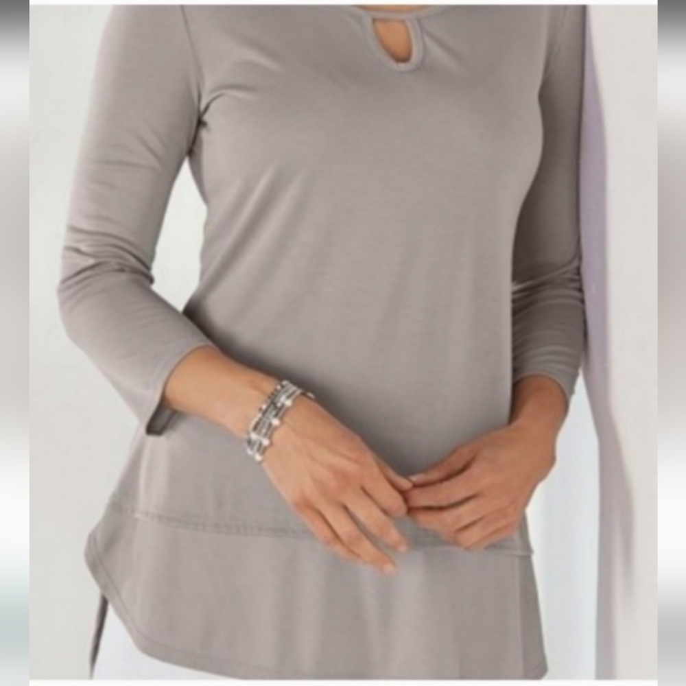 Soft Surroundings Light Gray Tunic Top